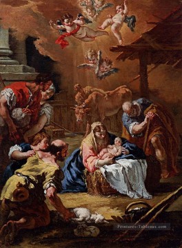 Adoration des bergers de grande manière Sebastiano Ricci Peinture à l'huile